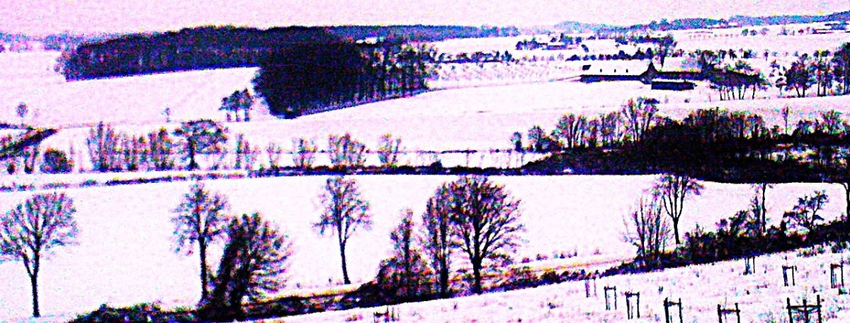 Blick von der Burg in Stromberg im Winter